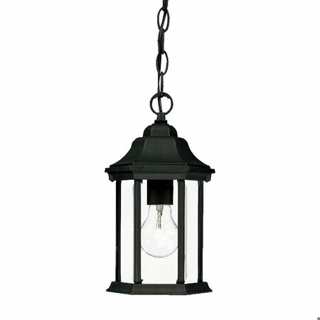 HOMEROOTS 12 x 6.25 x 6.25 in. Madison 1-Light Matte Black Hanging Light 398001